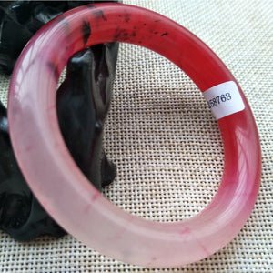 10% OFF- 51/52/53mm Certified Natural Red Emerald A*Jade Handcarved Original Lucky Bangle x8768