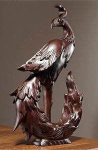 Chinese Feng Shui Good Fortune Wealth Lucky Beauty Phoenix Statue Home/Office Decor Sculpture Craft Living Room TV Cabinet Fortune Ornament Housewarming Gift