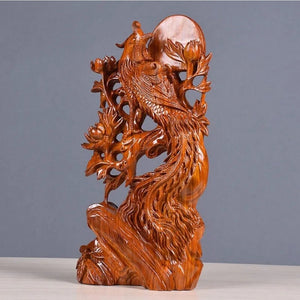Chinese Feng Shui Good Fortune Wealth Lucky Beauty Phoenix Statue Home/Office Decor Sculpture Craft Living Room TV Cabinet Fortune Ornament Housewarming Gift