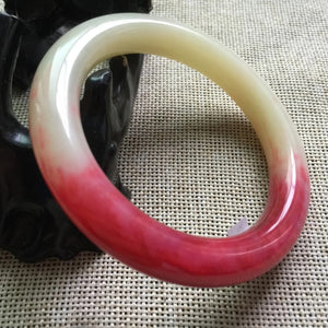 10% OFF -56/57/58mm Certified Natural Red Emerald A*Jade Handcarved Original Lucky Bangle A613