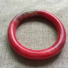 Load image into Gallery viewer, 10% OFF- 53/54/55mm Certified Natural Red Emerald A*Jade Handcarved Original Lucky Bangle A624