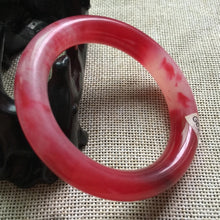 Load image into Gallery viewer, 10% OFF- 53/54/55mm Certified Natural Red Emerald A*Jade Handcarved Original Lucky Bangle A147