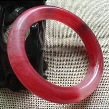 Load image into Gallery viewer, 10% OFF- 53/54/55mm Certified Natural Red Emerald A*Jade Handcarved Original Lucky Bangle A147