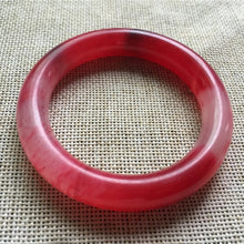 Load image into Gallery viewer, 10% OFF- 53/54/55mm Certified Natural Red Emerald A*Jade Handcarved Original Lucky Bangle A147