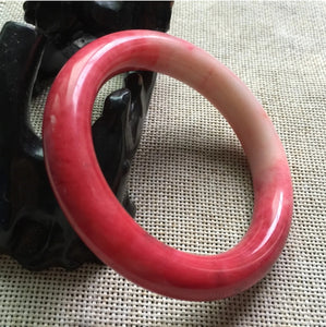 10% OFF- 54/55/56mm Certified Natural Red Emerald A*Jade Handcarved Original Lucky Bangle A001