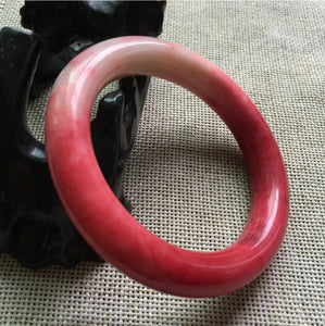 10% OFF- 54/55/56mm Certified Natural Red Emerald A*Jade Handcarved Original Lucky Bangle A001