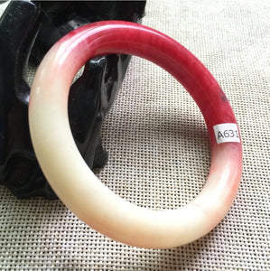 10% OFF- 53/54/55mm Certified Natural Red Emerald A*Jade Handcarved Original Lucky Bangle A203