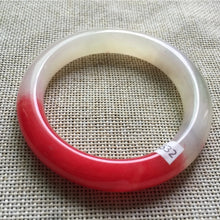 Load image into Gallery viewer, 10% OFF- 54/55/56mm Certified Natural Red Emerald A*Jade Handcarved Original Lucky Bangle A632