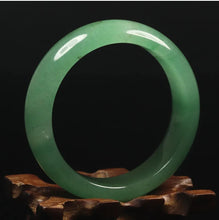 Load image into Gallery viewer, 10% OFF- 52/53/54mm Certified Natural Icy Green Jadeite Emerald A*Jade Handcarved Original Lucky Bracelet Bangle A1774