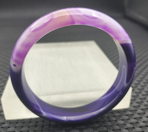 10% OFF- 54/55/56mm Certified Natural Lavender Purple Emerald A*Jade Handcarved Original Lucky Bracelet Bangle A1940