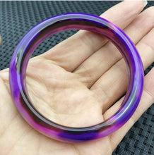 Load image into Gallery viewer, 10% OFF- 54/55/56mm Certified Natural Lavender Purple Emerald A*Jade Handcarved Original Lucky Bracelet Bangle 951