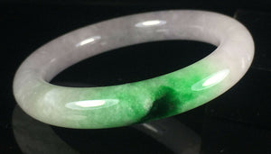 10% OFF- 53/54/55mm Certified Natural Lavender Green Jadeite Emerald A Jade HandCarved Lucky Round Bracelet Bangle GX847