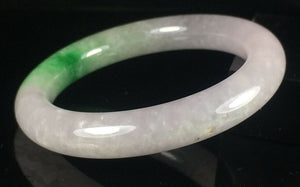 10% OFF- 53/54/55mm Certified Natural Lavender Green Jadeite Emerald A Jade HandCarved Lucky Round Bracelet Bangle GX847