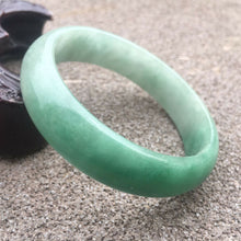 Load image into Gallery viewer, 10% OFF- 52/53/54mm Certified Natural Jadeite Emerald A Jade HandCarved Lucky Bracelet Bangle GX314