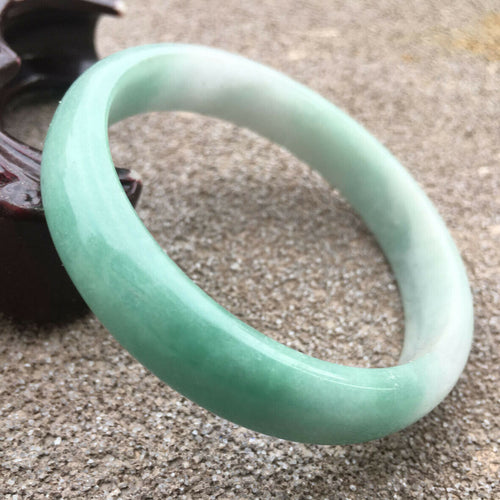 10% OFF- 54/55/56mm Certified Natural Lavender Light Green Jadeite Emerald A Jade HandCarved Lucky Bracelet Bangle GX565