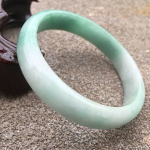 10% OFF- 54/55/56mm Certified Natural Lavender Light Green Jadeite Emerald A Jade HandCarved Lucky Bracelet Bangle GX565