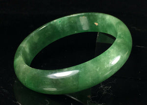 10% OFF- 53/54/55mm x 49mm Certified Natural Lavender Jadeite Emerald A*Jade HandCarved Lucky Jade Bangle A159