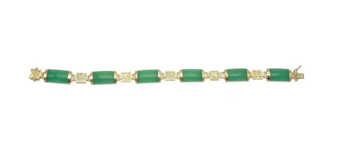 10% OFF- 190mm/7.5in Certified Natural Ice Jadeite Emerald Jade Gems Gold Plated Fortune Lucky Link Clasp Bracelet