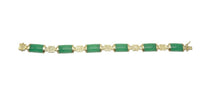 Load image into Gallery viewer, 10% OFF- 190mm/7.5in Certified Natural Ice Jadeite Emerald Jade Gems Gold Plated Fortune Lucky Link Clasp Bracelet