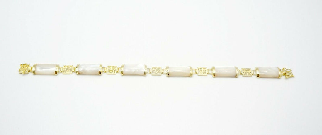 10% OFF- 190mm/7.5in Certified Natural Ice Jadeite Emerald Jade Gems Gold Plated Fortune Lucky Link Clasp Bracelet