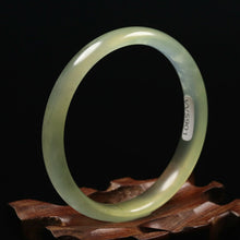 Load image into Gallery viewer, 10% OFF- 50/51/52mm Certified Natural Emerald Icy Xiu Jade*A Handcarved Lucky Bracelet Bangle VV5901