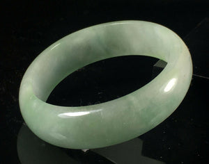 10% OFF- 51/52/53mm x 46mm Certified Natural Lavender Jadeite Emerald A*Jade HandCarved Lucky Jade Bangle A142