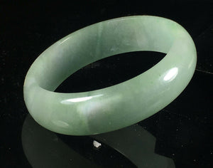 10% OFF- 51/52/53mm x 46mm Certified Natural Lavender Jadeite Emerald A*Jade HandCarved Lucky Jade Bangle A142