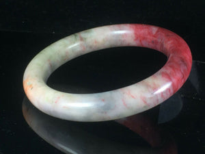 10% OFF- 54/55/56mm Certified Natural Red Jadeite Emerald A*Jade HandCarved Round Jade Bangle A028