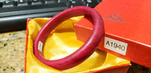 Load image into Gallery viewer, 10% OF- 59/60/61mm Certified Natural Red Emerald A*Jade HandCarved Bracelet Bangle A1940