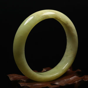 10% OFF- 51/52/53mm Certified Natural Yellow Gold Emerald Xiu Jade*A Handcarved Bangle VV6035