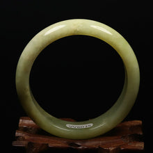 Load image into Gallery viewer, 10% OFF- 51/52/53mm Certified Natural Yellow Gold Emerald Xiu Jade*A Handcarved Bangle VV6035