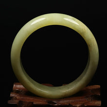 Load image into Gallery viewer, 10% OFF- 51/52/53mm Certified Natural Yellow Gold Emerald Xiu Jade*A Handcarved Bangle VV6035