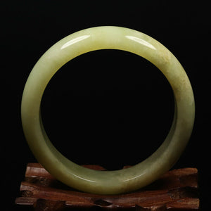 10% OFF- 51/52/53mm Certified Natural Yellow Gold Emerald Xiu Jade*A Handcarved Bangle VV6035