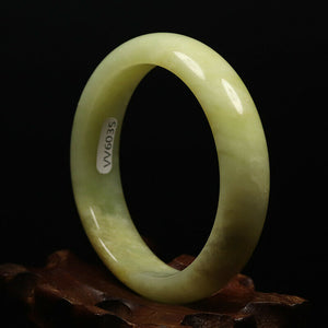 10% OFF- 51/52/53mm Certified Natural Yellow Gold Emerald Xiu Jade*A Handcarved Bangle VV6035