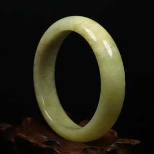 10% OFF- 51/52/53mm Certified Natural Yellow Gold Emerald Xiu Jade*A Handcarved Bangle VV6035