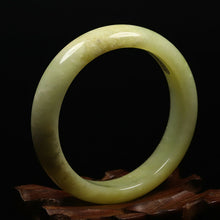 Load image into Gallery viewer, 10% OFF- 51/52/53mm Certified Natural Yellow Gold Emerald Xiu Jade*A Handcarved Bangle VV6035