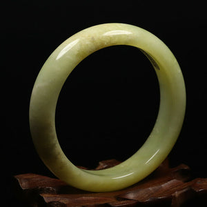 10% OFF- 51/52/53mm Certified Natural Yellow Gold Emerald Xiu Jade*A Handcarved Bangle VV6035