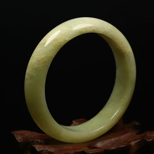 10% OFF- 51/52/53mm Certified Natural Yellow Gold Emerald Xiu Jade*A Handcarved Bangle VV6035