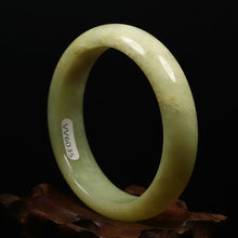 Load image into Gallery viewer, 10% OFF- 51/52/53mm Certified Natural Yellow Gold Emerald Xiu Jade*A Handcarved Bangle VV6035