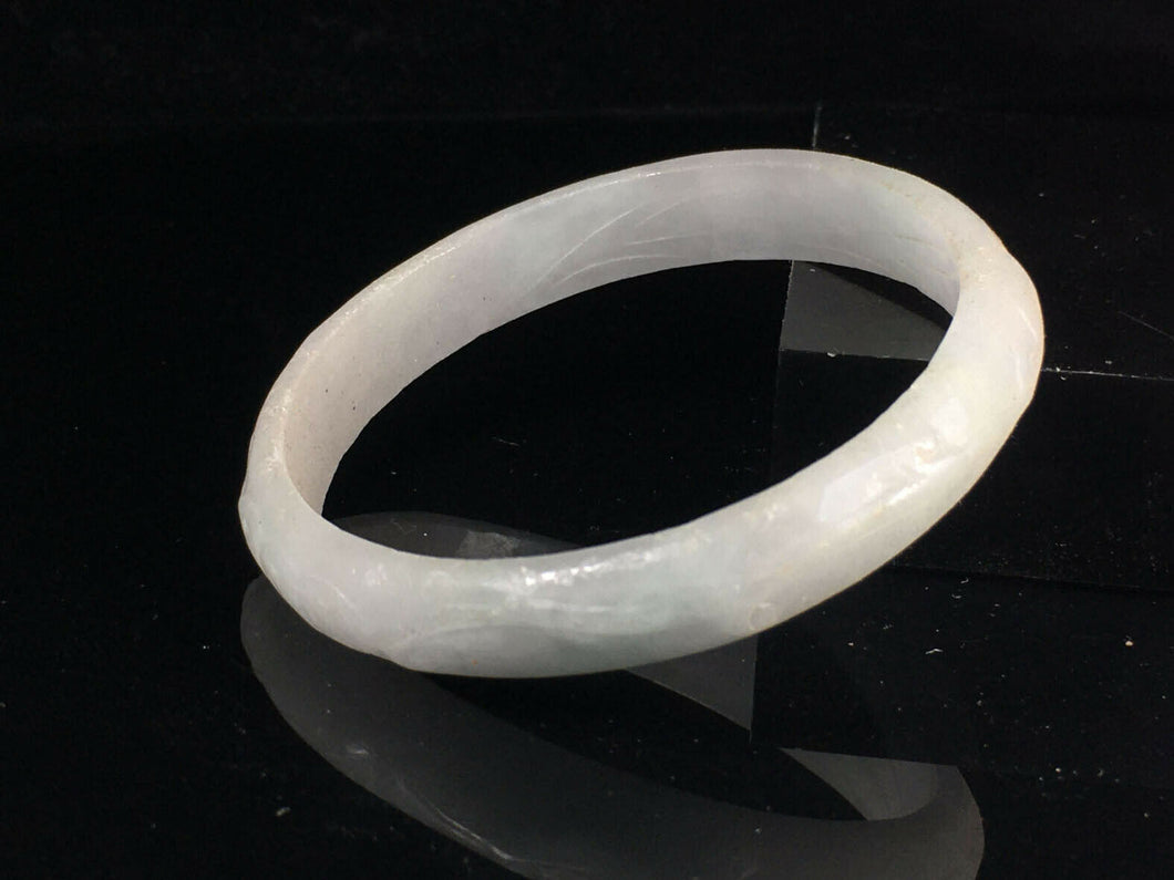 10% OFF- 53/54/55mm Certified Natural Lavender Jadeite Emerald A*Jade HandCarved Lucky Jade Bangle A100