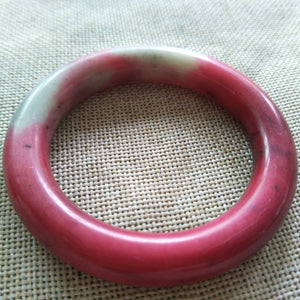 10% OFF- 52/53/54mm Certified Natural Red Emerald Xiu Jade A HandCarved Lucky Round Bracelet Bangle A146