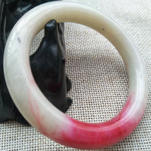 Load image into Gallery viewer, 10% OF- 54/55/56mm Certified Natural Red Emerald A*Jade HandCarved Bracelet Bangle H555