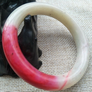 10% OF- 54/55/56mm Certified Natural Red Emerald A*Jade HandCarved Bracelet Bangle H555