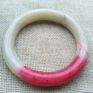 10% OF- 54/55/56mm Certified Natural Red Emerald A*Jade HandCarved Bracelet Bangle H555