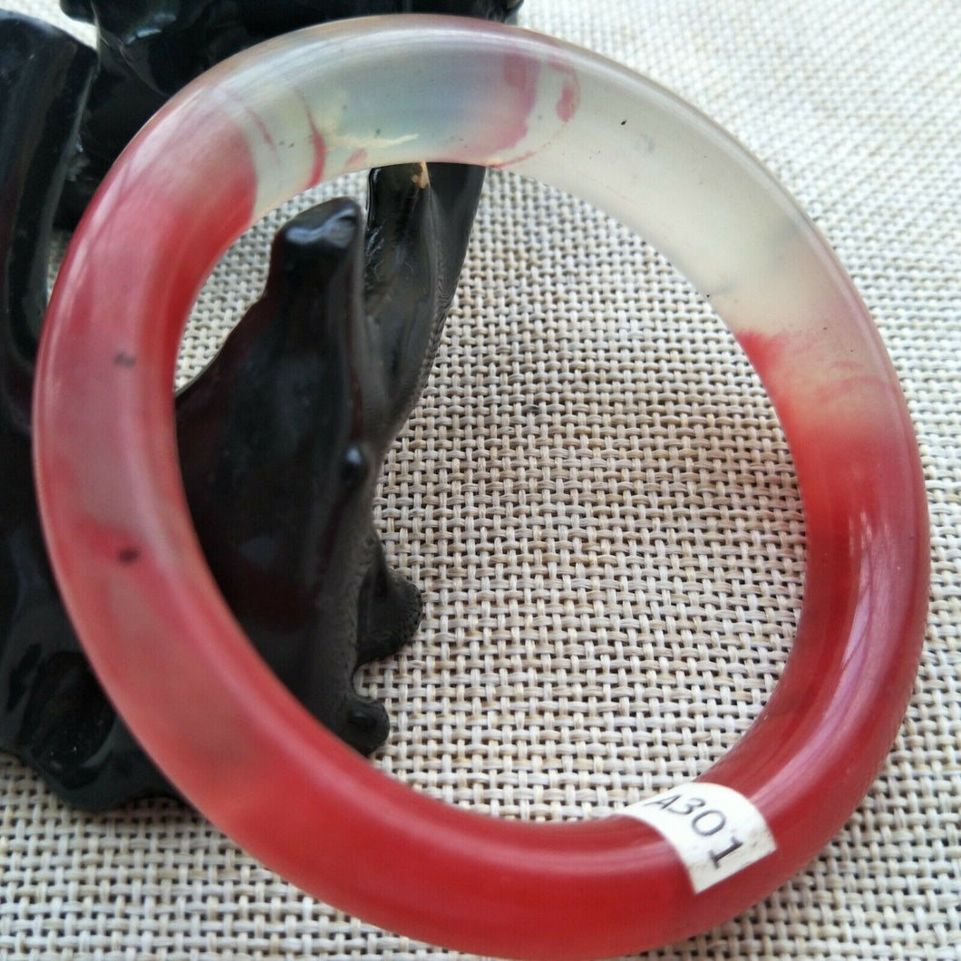 10% OF- 54/55/56mm Certified Natural Red Emerald A*Jade HandCarved Bracelet Bangle A301