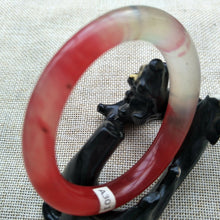 Load image into Gallery viewer, 10% OF- 54/55/56mm Certified Natural Red Emerald A*Jade HandCarved Bracelet Bangle A301