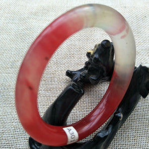 10% OF- 54/55/56mm Certified Natural Red Emerald A*Jade HandCarved Bracelet Bangle A301