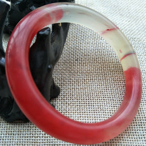 10% OF- 54/55/56mm Certified Natural Red Emerald A*Jade HandCarved Bracelet Bangle A301