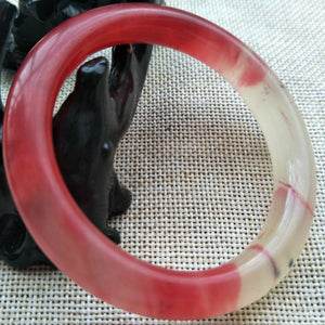 10% OF- 54/55/56mm Certified Natural Red Emerald A*Jade HandCarved Bracelet Bangle A301