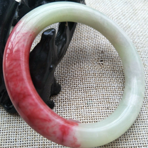 10% OF- 55/56/57mm Certified Natural Red Emerald A*Jade HandCarved Bracelet Bangle A138